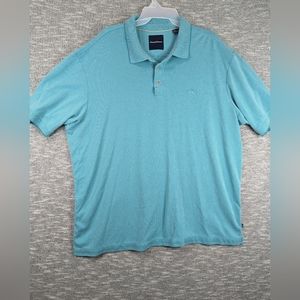 Tommy Bahama Island Zone Mens Polo Shirt Size XXL Aqua Green Modal Polyester